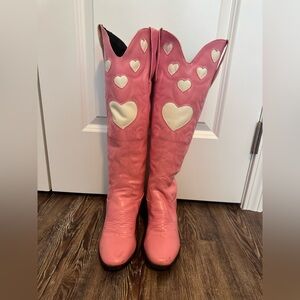 Pink Heart Cowboy Boots